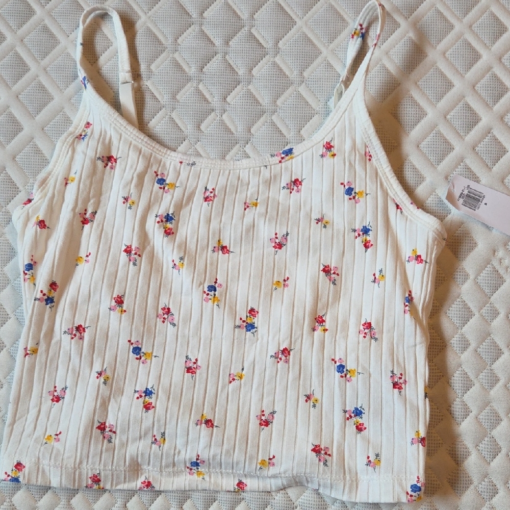 Floral White Tank Top